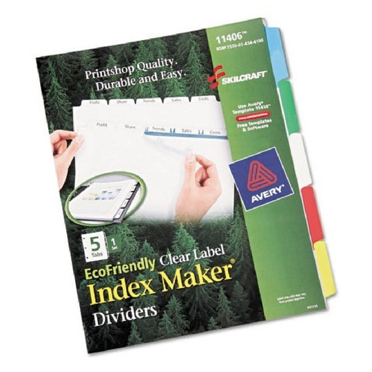 INDEX DIVIDER MAKERS, 5-TAB, BLANK TABS, LETTER, ASSORTED SE