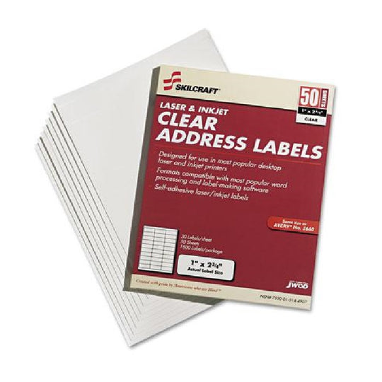 ADDRESS LABELS INKJET AND LASER PRINTERS, WHITE PK