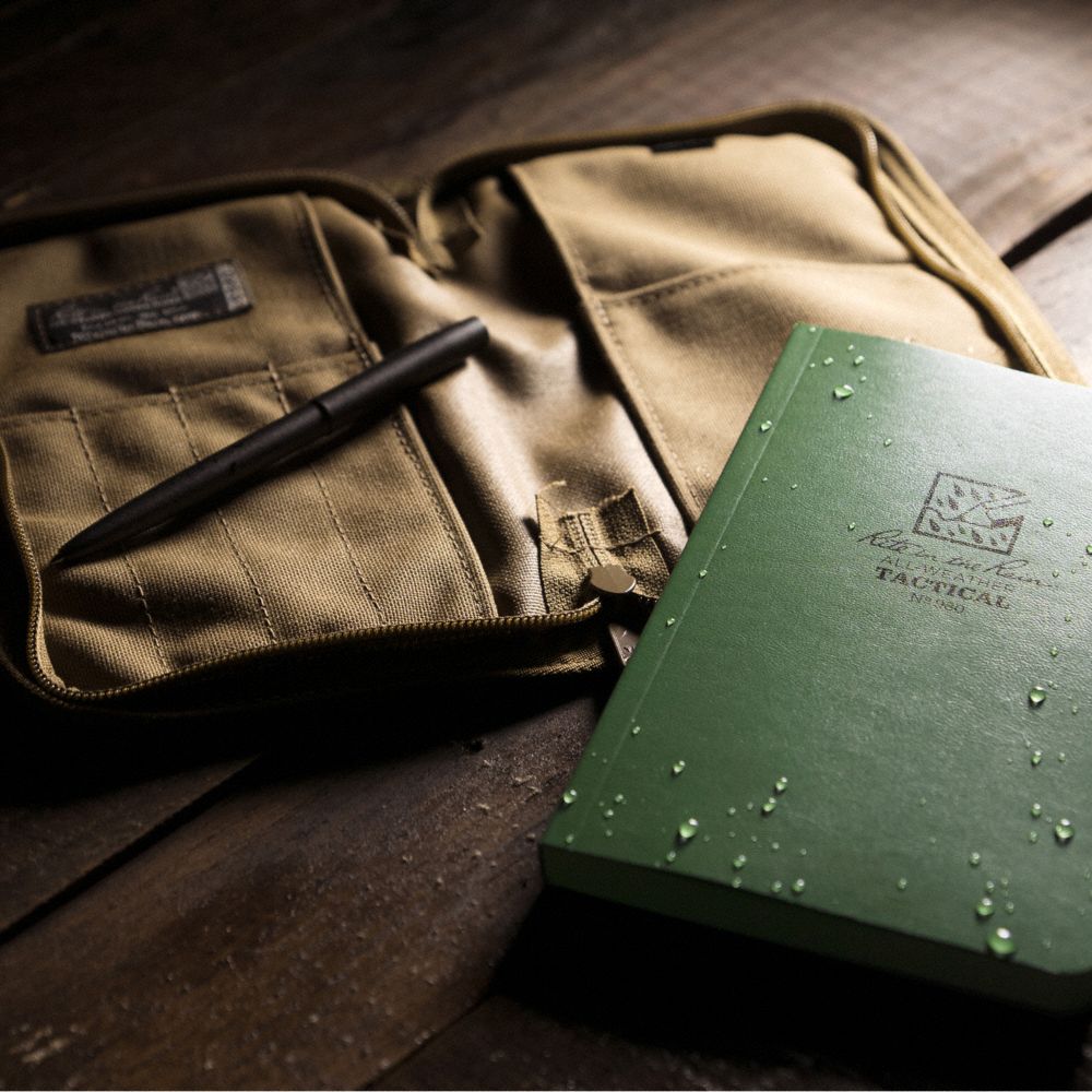 Rite in Rain Universal Kit, Tan Cordura Fabric Cover, Field Book, Pen, 160 Pages, 32 lb, 4.63" x 7.25" Green Paper