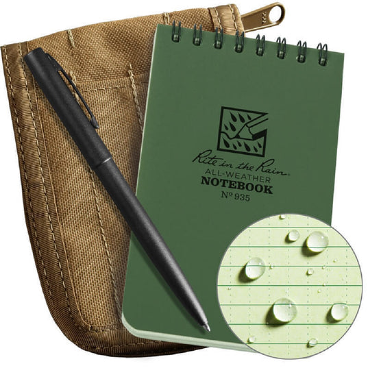 RITE N RAIN, NOTEBOOK/PEN KIT, GREEN EA