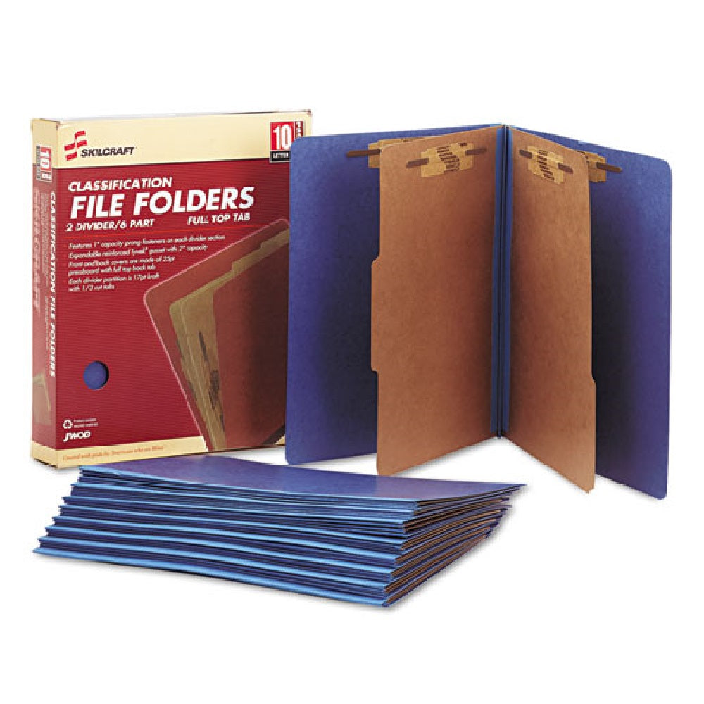 7530015567914 - SKILCRAFT Dark Blue Letter Classification Folder – NSN 7530-01-556-7914 CS