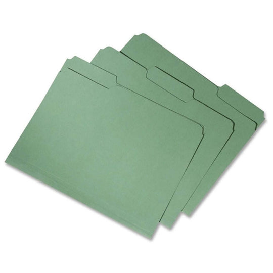 SKILCRAFT Double-Ply Recycled File Folders – 1/3 Cut – Bright Green – NSN 7530-01-566-4145 / 7530015664145 CS