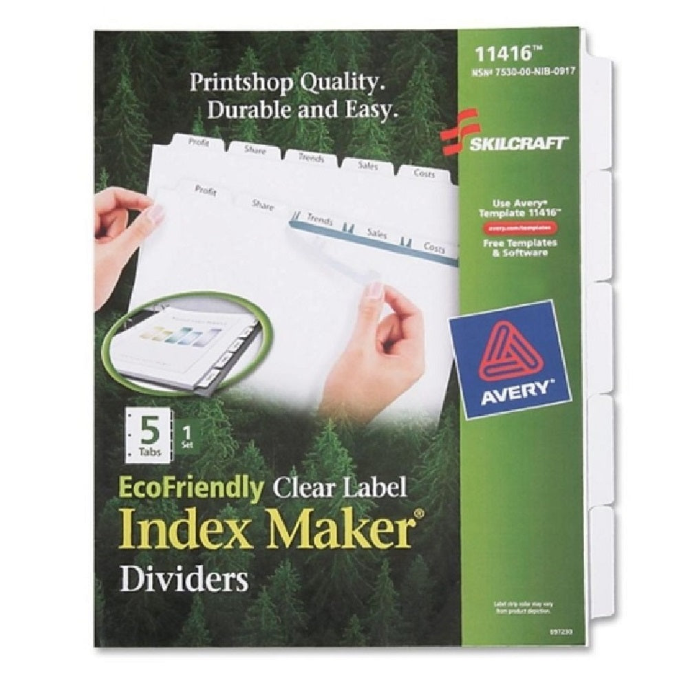 LABEL INDEX MAKER DIVIDERS, WHITE, 5 TAB SE