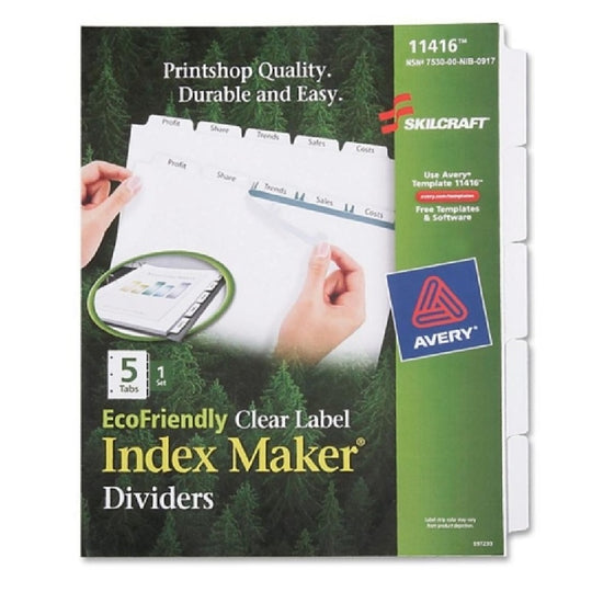 LABEL INDEX MAKER DIVIDERS, WHITE, 5 TAB SE
