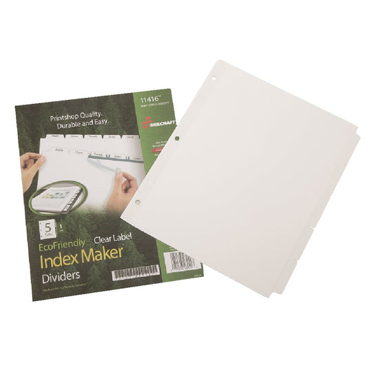 LABEL INDEX MAKER DIVIDERS, WHITE, 5 TAB SE