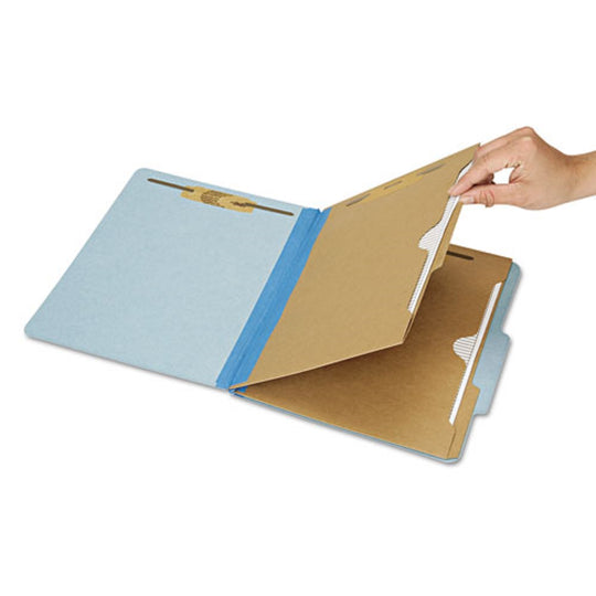CLASSIFICATION POCKET FOLDER, 6-SECTION, LETTER SIZE, LIGHT BLUE BX