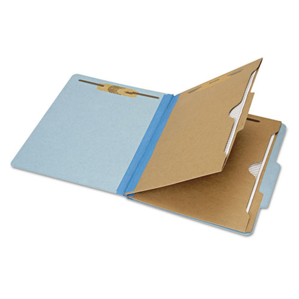 CLASSIFICATION POCKET FOLDER, 6-SECTION, LETTER SIZE, LIGHT BLUE BX