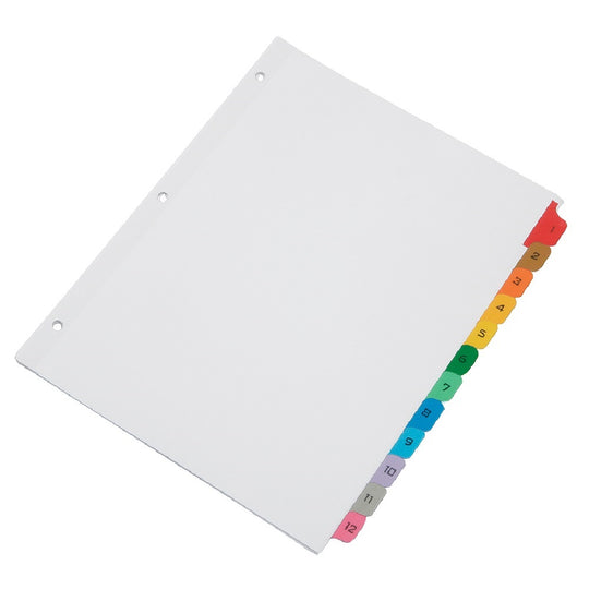 TABLE OF CONTENTS DIVIDERS, 1 - 12 NUMERICAL TABS BX
