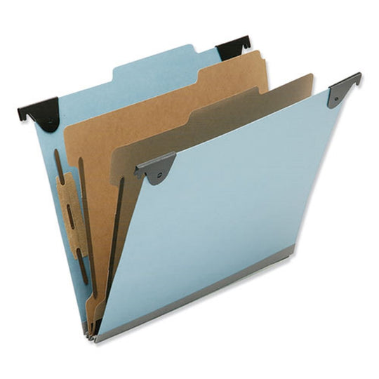 SKILCRAFT Hanging Classification Folder - 6 Sections - Letter - Light Blue - NSN 7530-01-621-6198 / 7530016216198 CS