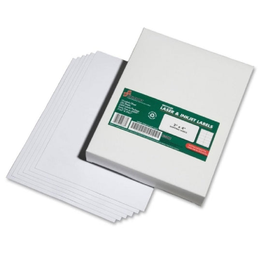 RECYCLED 2" x 4" ADDRESS AND SHIPPING LABLES, INKJET/LASERJET, WHITE BX