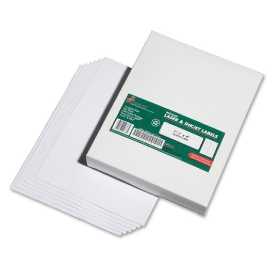 RECYCLED ADDRESS LABELS, INKJET/LASER PRINTERS, 1.33" x 4", WHITE BX