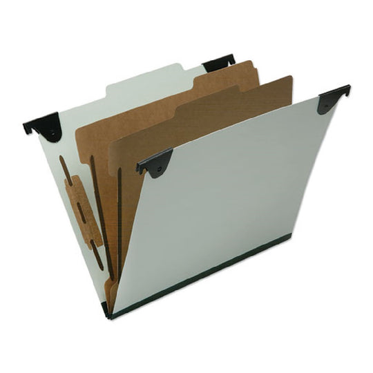 SKILCRAFT Hanging Classification File Folder – 2 Dividers – 6 Sections – Letter – Light Green – NSN 7530-01-681-6250 / 7530016816250 CS