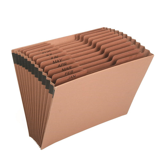 SKILCRAFT Expanding File Folder – JAN–DEC Tabs – Letter – NSN 7530-01-681-9290 / 7530016819290