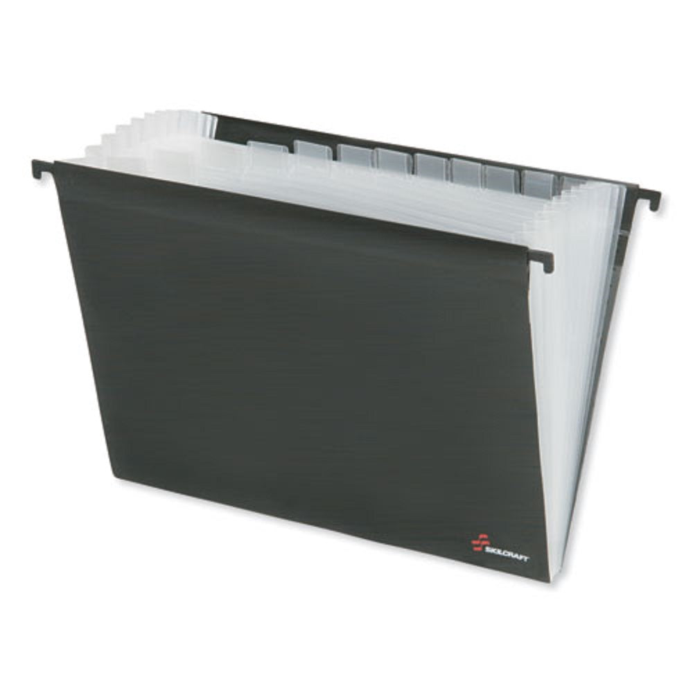 SKILCRAFT Poly Expanding Hanging File - 12-Tab - Letter - NSN 7530-01-681-9291 / 7530016819291
