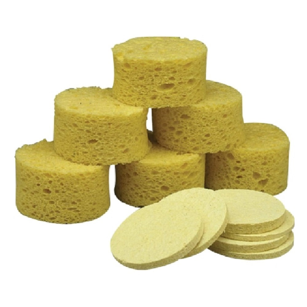 CIRCULAR COMPRESSED CELLULOSE, COARSE, TEXTURED SPONGE, NATURAL PK