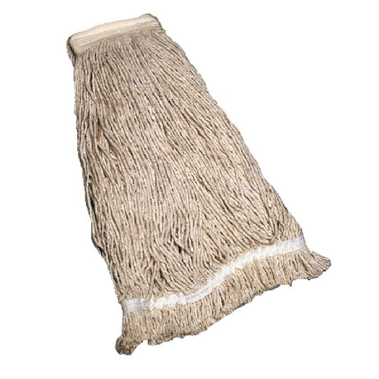 CUT-END WET MOP HEAD, COTTON RAYON, NATURAL - BX