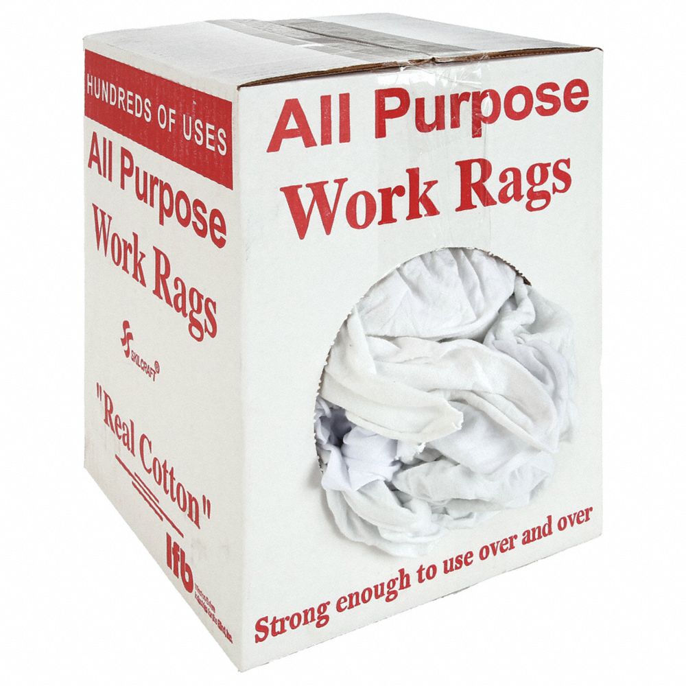 7920014541147 COTTON CLOTH WORK RAGS, WHITE CS
