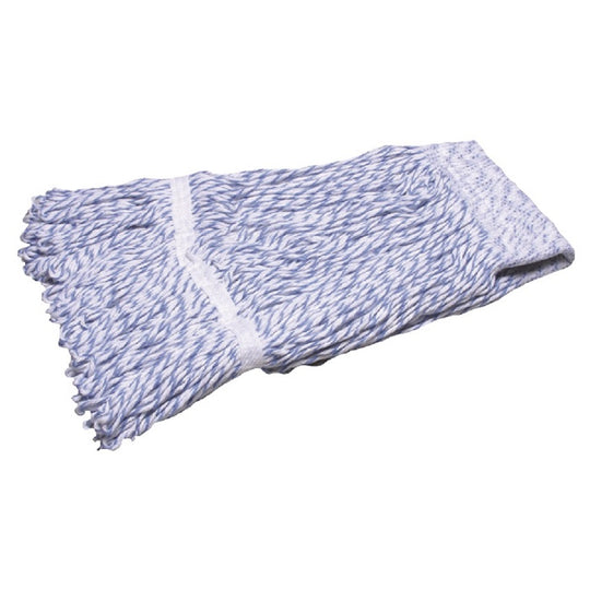 7920015133290 BLUE AND WHITE LOOPED END FINISHING MOP HEAD - MEDIUM EA