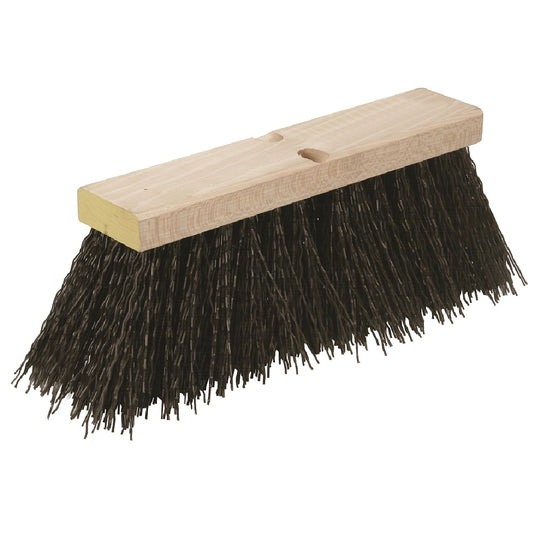 STREET BROOM BROWN BRISTLES 16" WIDE EA