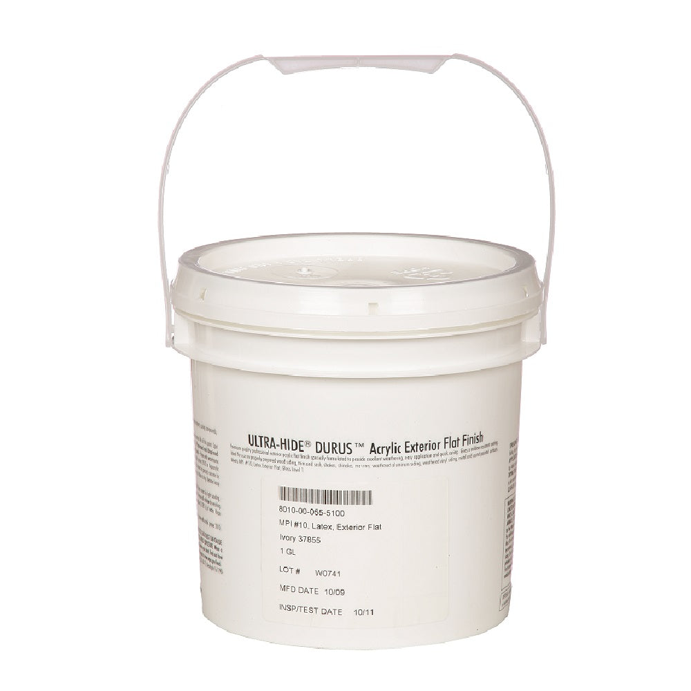 EXTERIOR ACRYLIC FLAT LATEX PAINT, MPI #10 - FLAT IVORY, 37855 BX