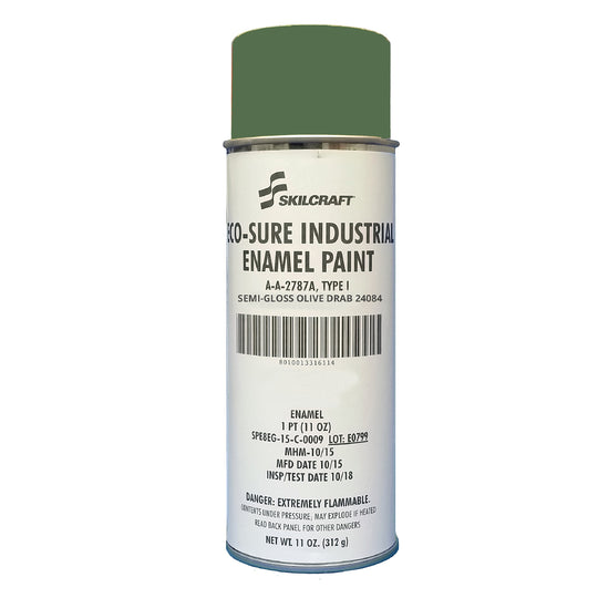 INDUSTIAL ENAMEL AEROSOL PAINT - SEMI-GLOSS OLIVE DRAB 24084 Bx
