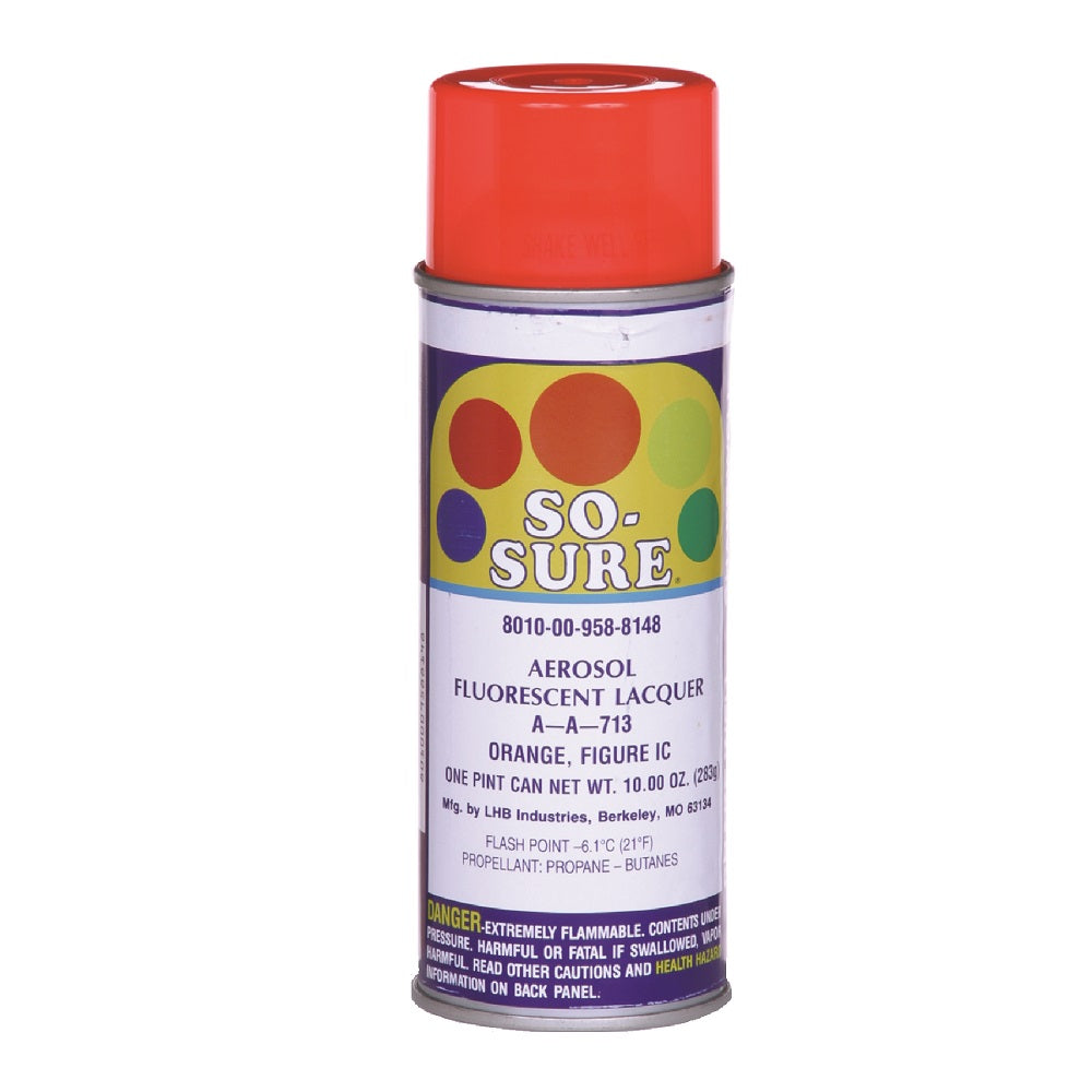 SO-SURE PAINT A-A-713 ORANGE FLUORESCENT 38093 BX