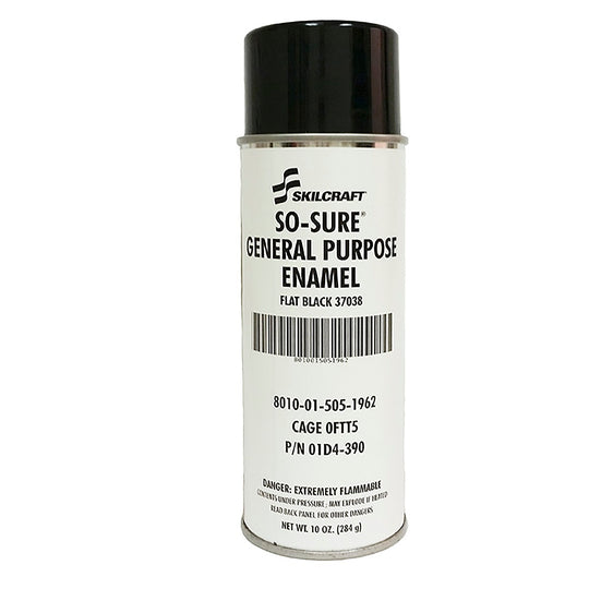 INDUSTIAL ENAMEL AEROSOL PAINT - FLAT BLACK 37038 EA