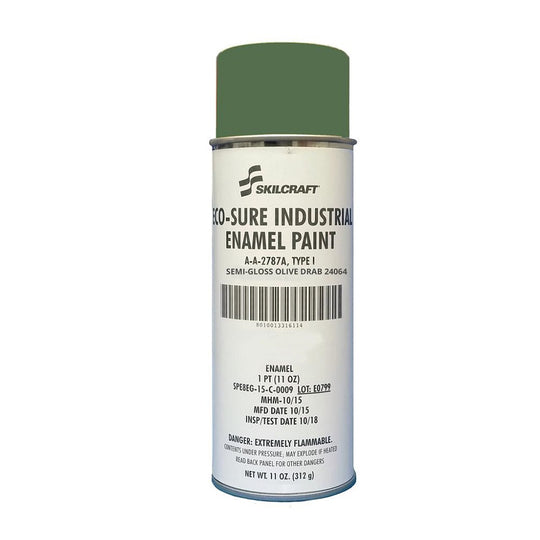 INDUSTRIAL ENAMEL AEROSOL PAINT - SEMI-GLOSS OLIVE DRAB 24064 BX