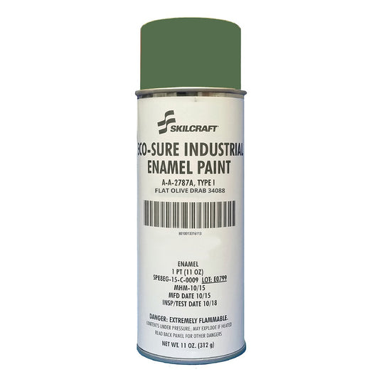 8010013316113 INDUSTRIAL ENAMEL AEROSOL PAINT - FLAT OLIVE DRAB 34088 EA