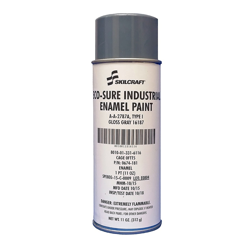 8010013316116 INDUSTRIAL ENAMEL AEROSOL PAINT - GLOSS GRAY 16187 BX