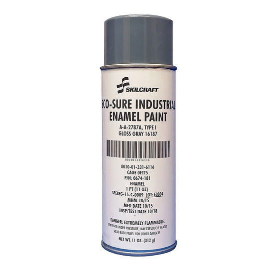 8010013316116 INDUSTRIAL ENAMEL AEROSOL PAINT - GLOSS GRAY 16187 BX