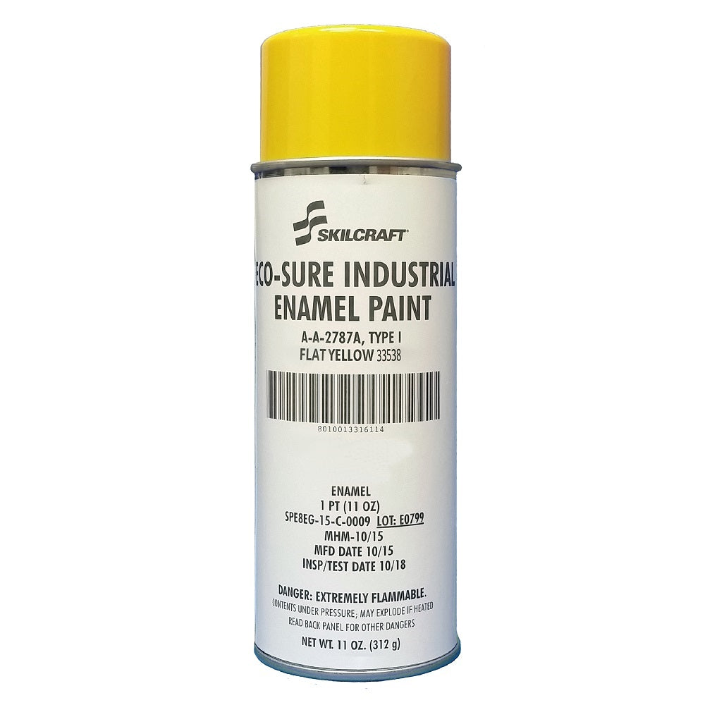 INDUSTRIAL ENAMEL AEROSOL PAINT - FLAT YELLOW 33538 BX