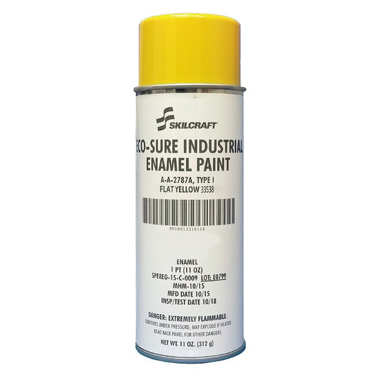 INDUSTRIAL ENAMEL AEROSOL PAINT - FLAT YELLOW 33538 BX