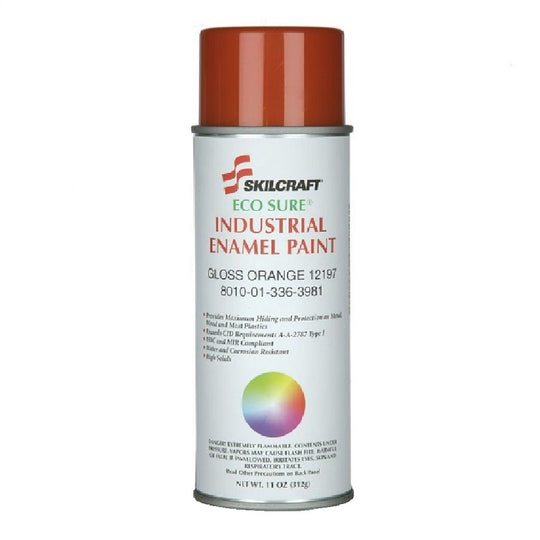8010013363981 INDUSTRIAL ENAMEL AEROSOL PAINT, GLOSS ORANGE, 12197 EA