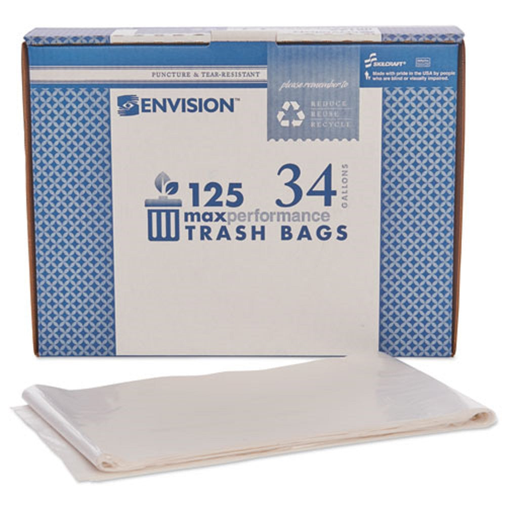 8105011506256 MAXIMUM PERFORMANCE TRASH CAN LINER, 34 GALLON CAPACITY, CLEAR CS