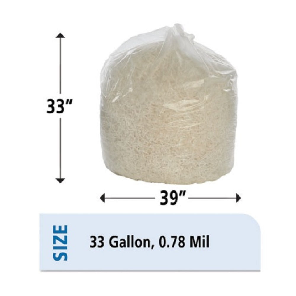 8105011839768 CAN LINER BAG, MEDIUM DUTY 33 X 39", CLEAR CS