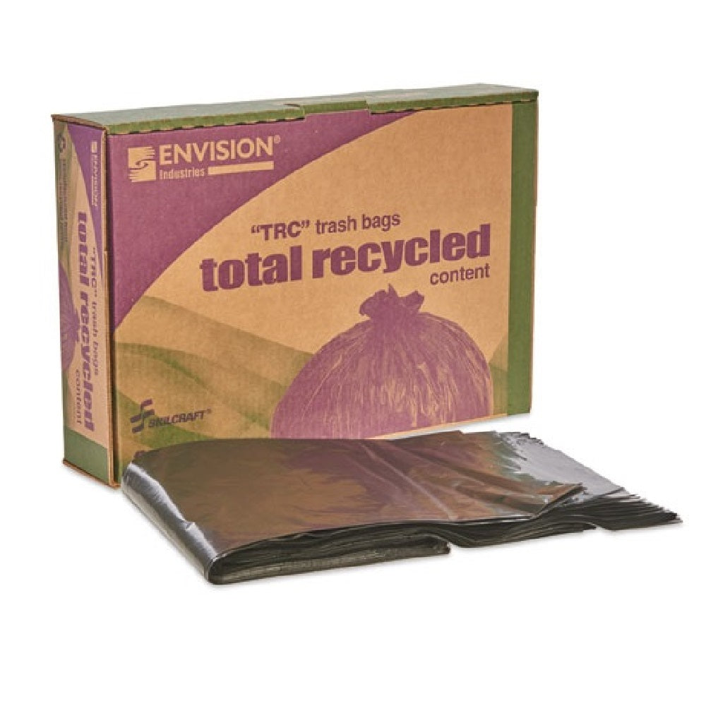 8105013862323 RECYCLED TRASH CAN LINERS, 33 x 40 - BLACK/BROWN CS