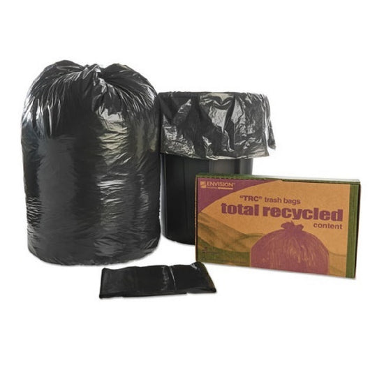 8105013862399 RECYCLED TRASH CAN LINERS, 38 x 60 - BLACK/BROWN CS