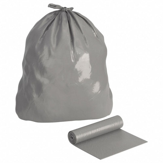 CORELESS ROLL CAN LINERS, MEDIUM DUTY, GRAY  CS