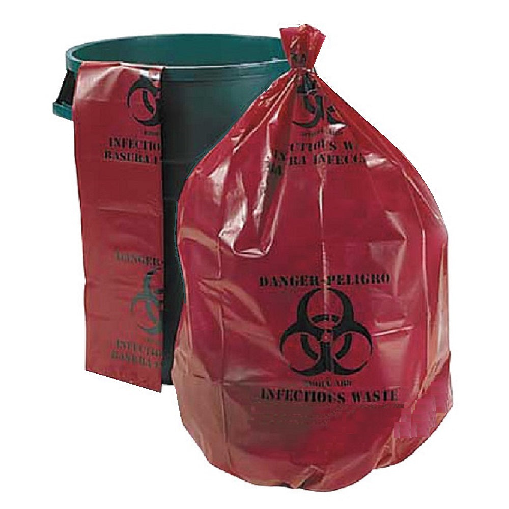 8105015173664 BIOHAZARD AND HEALTHCARE CAN LINERS, 3 mL, GALLON, RED CS