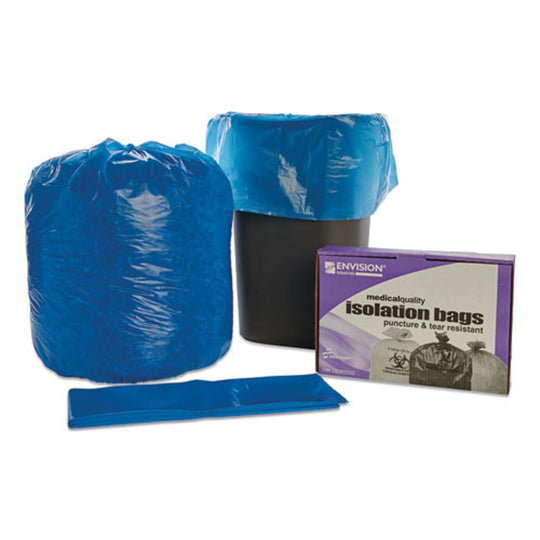 8105015173665 - BIOHAZARD AND HEALTHCARE CAN LINERS, 33 GALLON, 1.2 mL, BLUE  CS