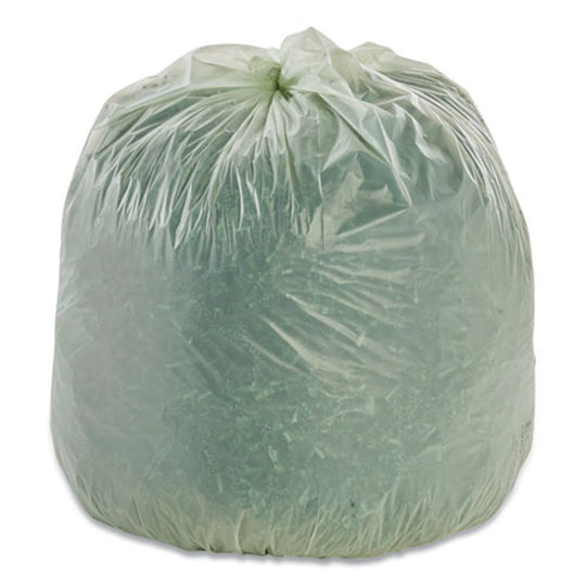 8105015681546 ASTM 6400 COMPOSTABLE BAGS, 30 GALLON EXTRA HEAVY-DUTY, GREEN CS