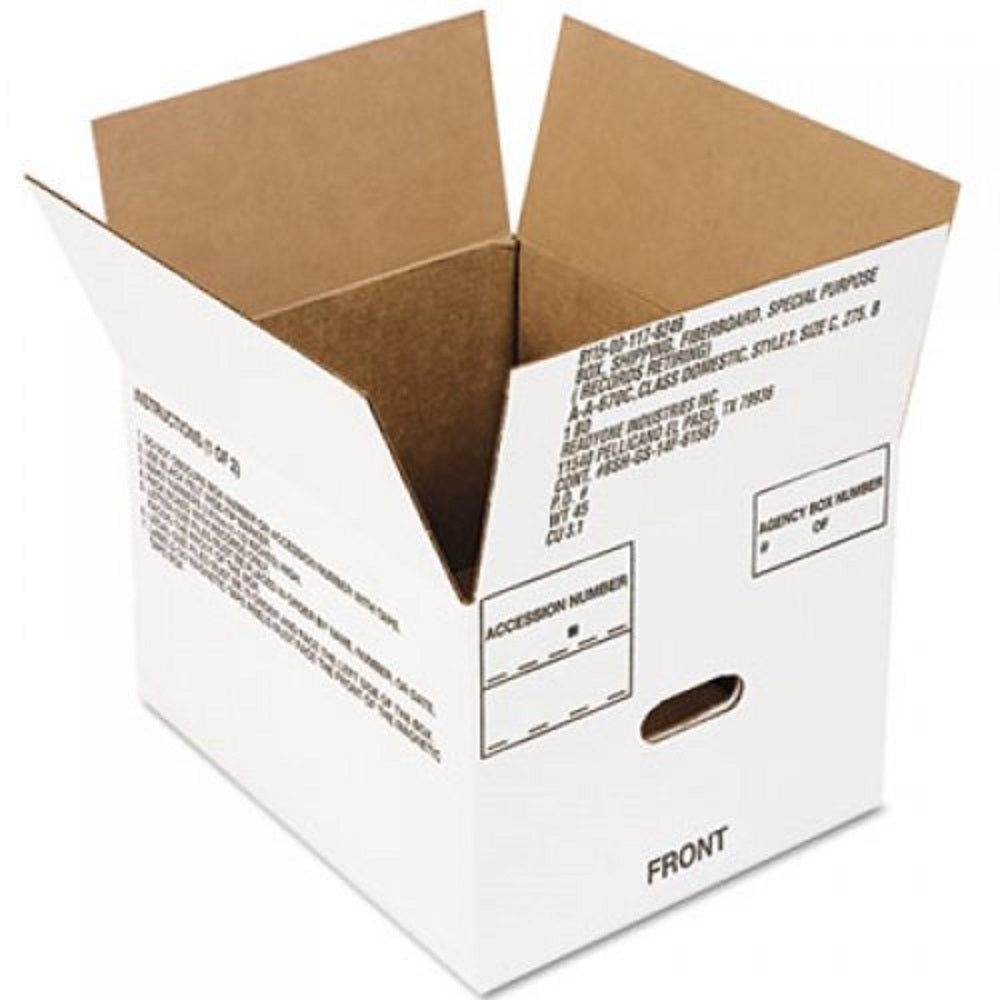 8115001178249 - RECORD STORAGE BOX, FIBERBOARD, WHITE CS