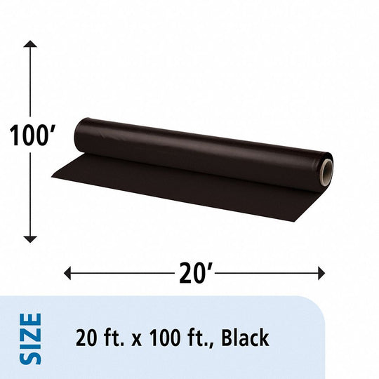 PLASTIC SHEETING, WATER RESISTANT, VAPOR RESISTANT, DUST RESISTANT, BLACK EA