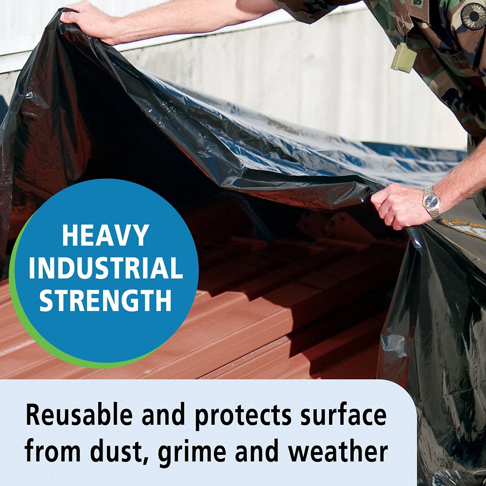 PLASTIC SHEETING, WATER RESISTANT, VAPOR RESISTANT, DUST RESISTANT, BLACK EA