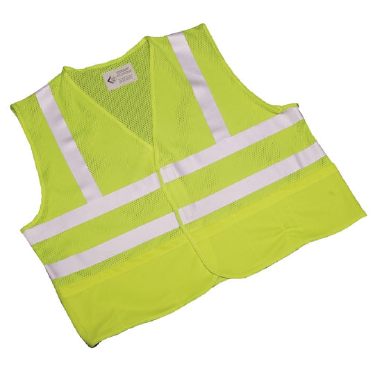 SAFETY VEST, YELLOW/LIME/SILVER TRIM, MEDIUM BX