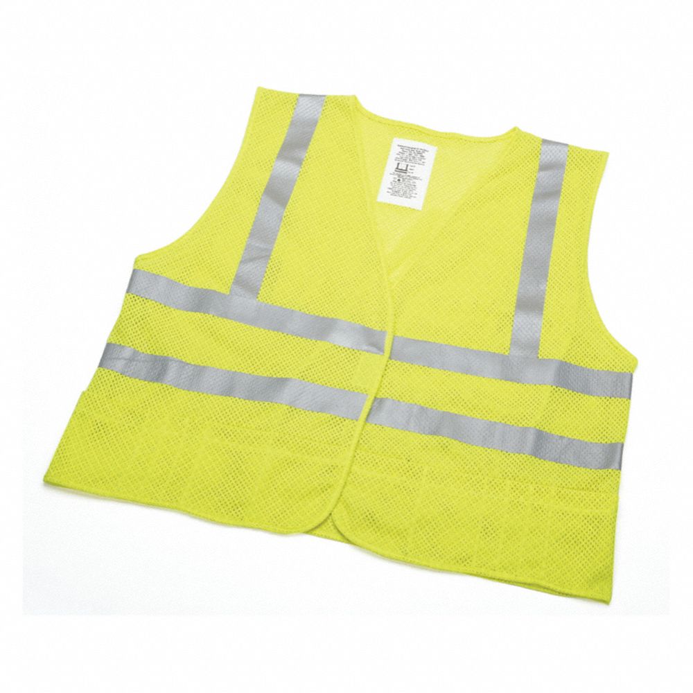 CLASS 2 ANSI 107-2010 FR COMPLIANT SAFETY VEST, LARGE EA