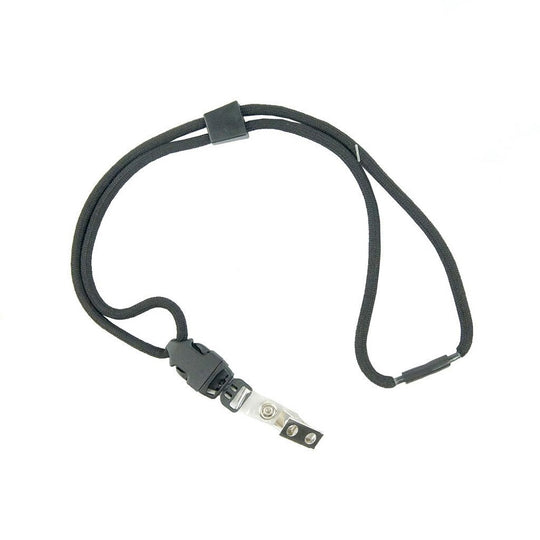 8455016130191 NECK LANYARD, CORD STYLE WITH BULLDOG CLIP, 36" LENGTH, BLACK PK