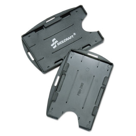 8455016258998 - ID CARD HOLDER, RIGID PLASTIC, DUAL CARDS, BLACK EA