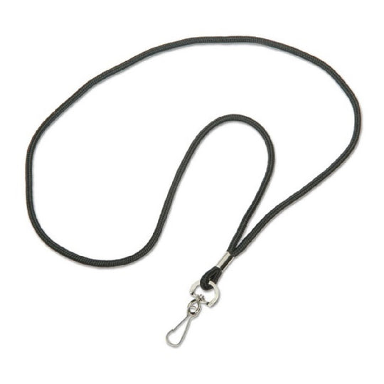 NECK LANYARD, CORD STYLE, J-HOOK, BLACK PK